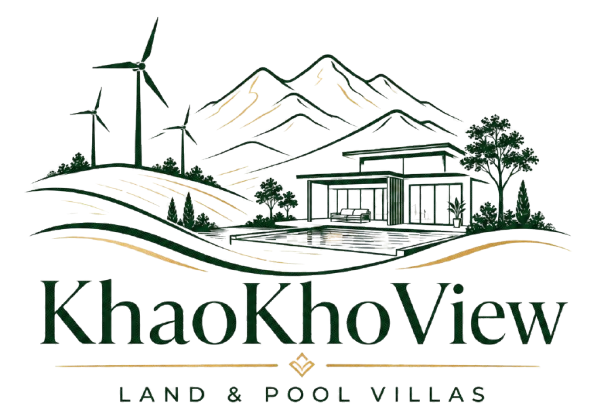 KHAO KHO VIEW โลโก้ขายที่ดินเขาค้อและพูลวิลล่าวิวภูเขา